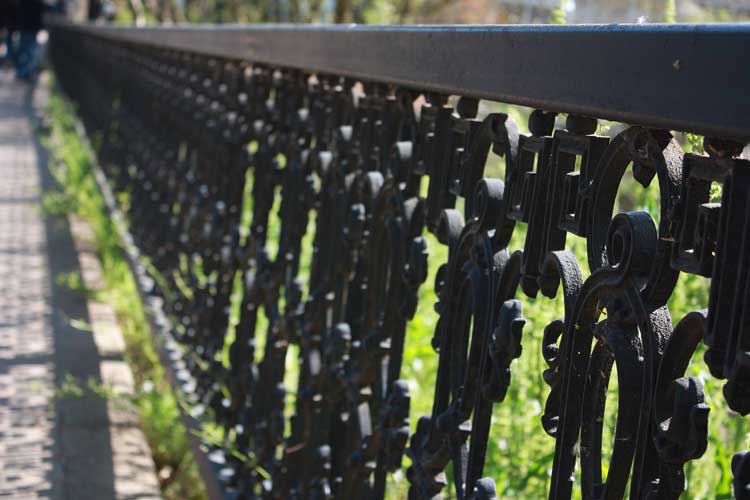 Ornate wrought iron fence